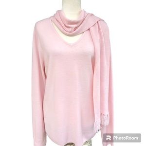 🆕 Karen Scott Sweater Baby Pink Pearl